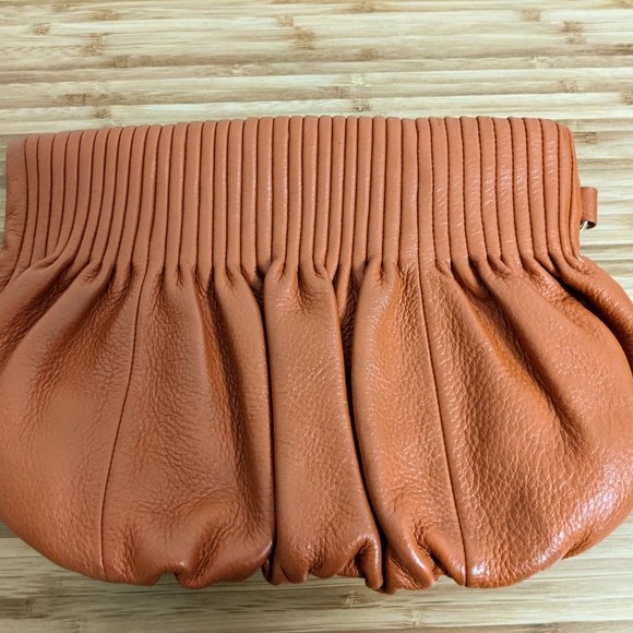 Bodhi Leather Clutch – Burnt Orange, Used Once - Picture 2 of 6